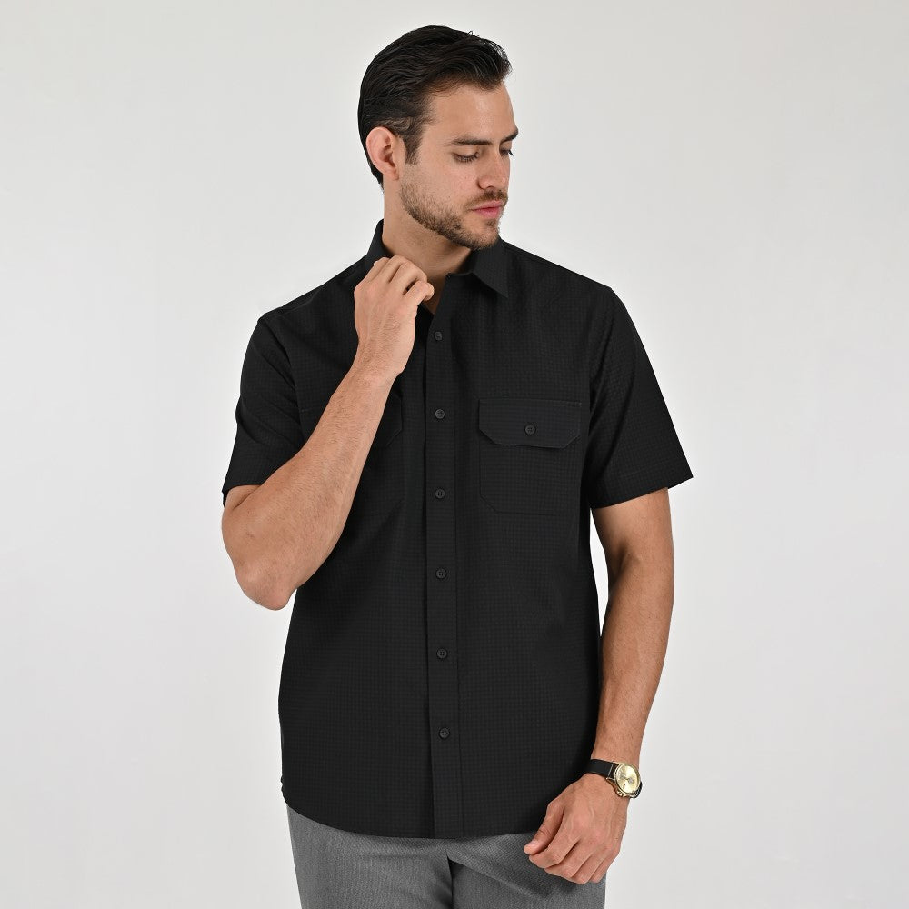 Camisa Yale Para Caballero Manga Larga Regular Fit 8044 Negro
