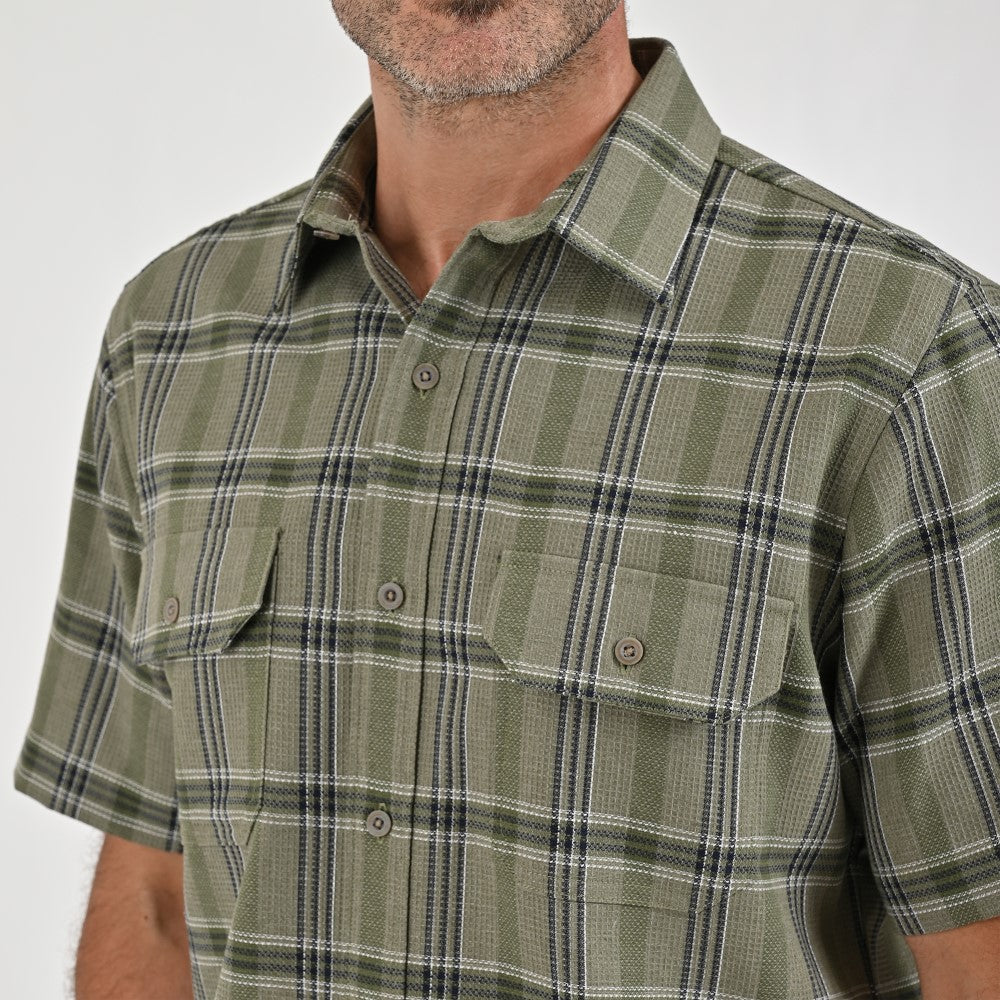 Camisa Yale Para Caballero Manga Larga Regular Fit 8047 Verde Militar