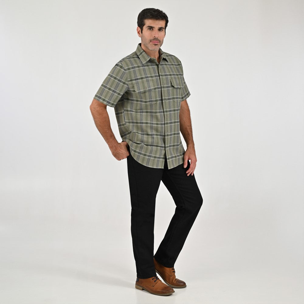 Camisa Yale Para Caballero Manga Larga Regular Fit 8047 Verde Militar