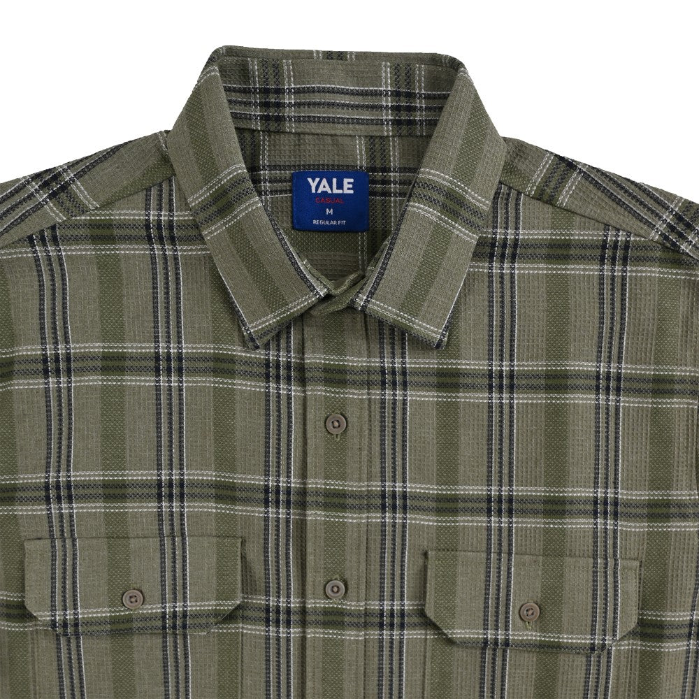 Camisa Yale Para Caballero Manga Larga Regular Fit 8047 Verde Militar