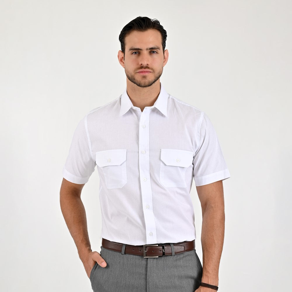 Camisa Yale Para Caballero Manga Larga Regular Fit 8073 Blanco