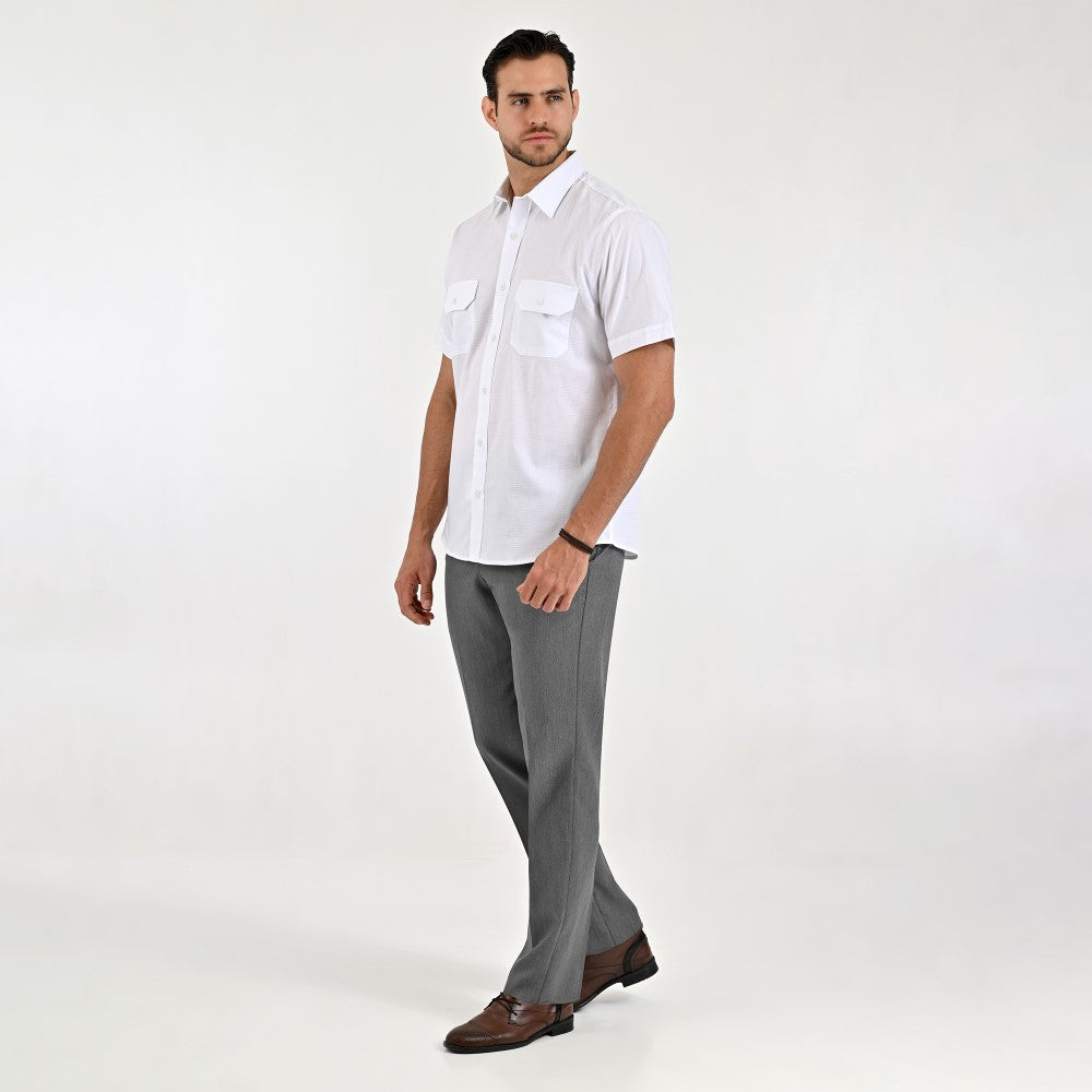 Camisa Yale Para Caballero Manga Larga Regular Fit 8073 Blanco