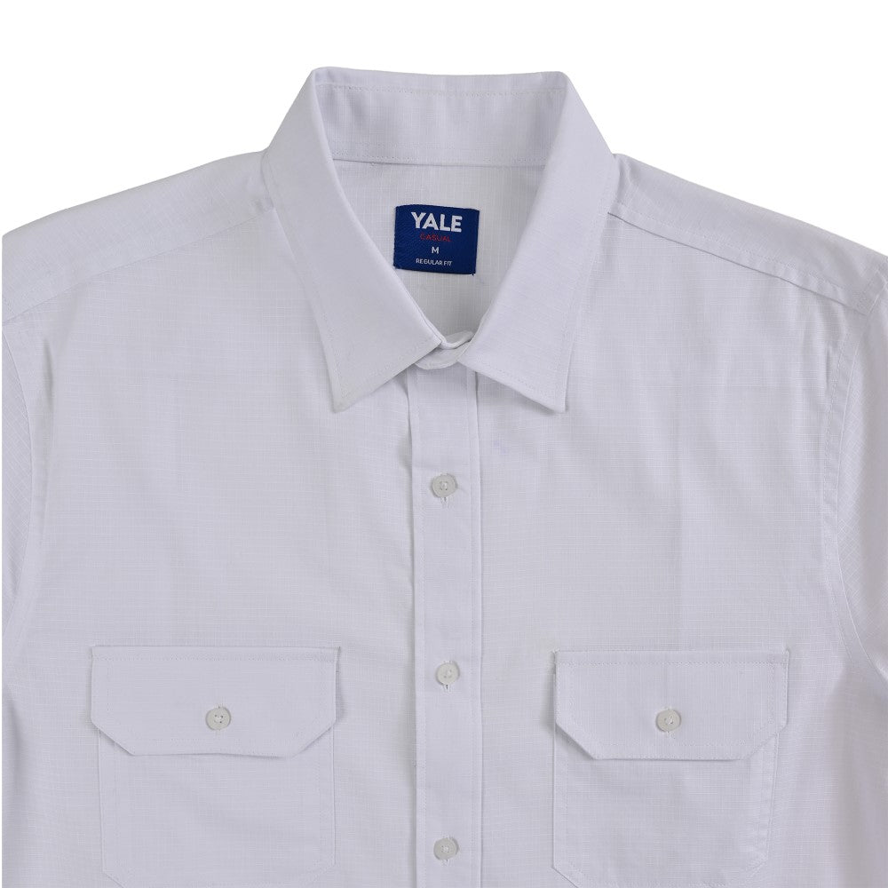Camisa Yale Para Caballero Manga Larga Regular Fit 8073 Blanco