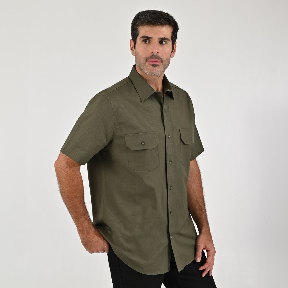 Camisa Yale Para Caballero Manga Larga Regular Fit 8073 Verde Militar