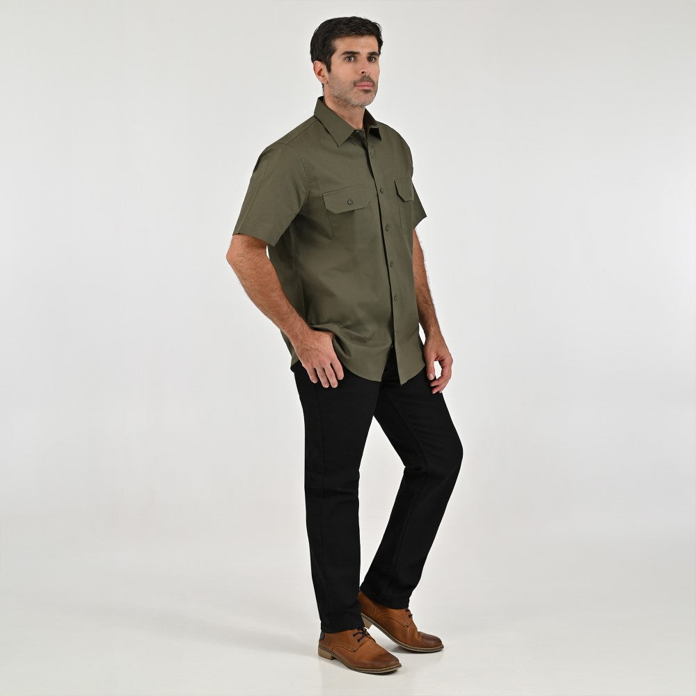 Camisa Yale Para Caballero Manga Larga Regular Fit 8073 Verde Militar