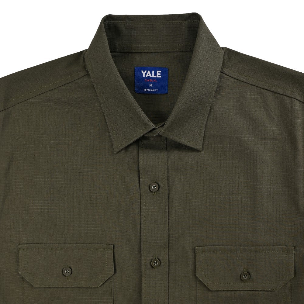 Camisa Yale Para Caballero Manga Larga Regular Fit 8073 Verde Militar