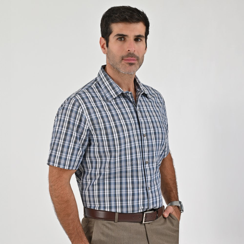 Camisa Yale Para Caballero Manga Larga Regular Fit 8212 Azul Acero