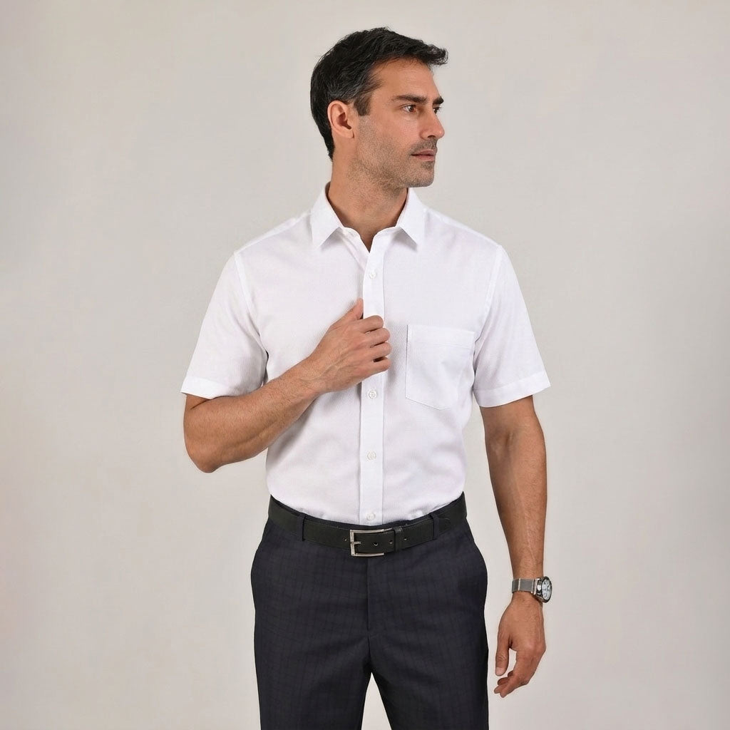Camisa casual Yale Regular Fit Manga corta 3541 Blanco