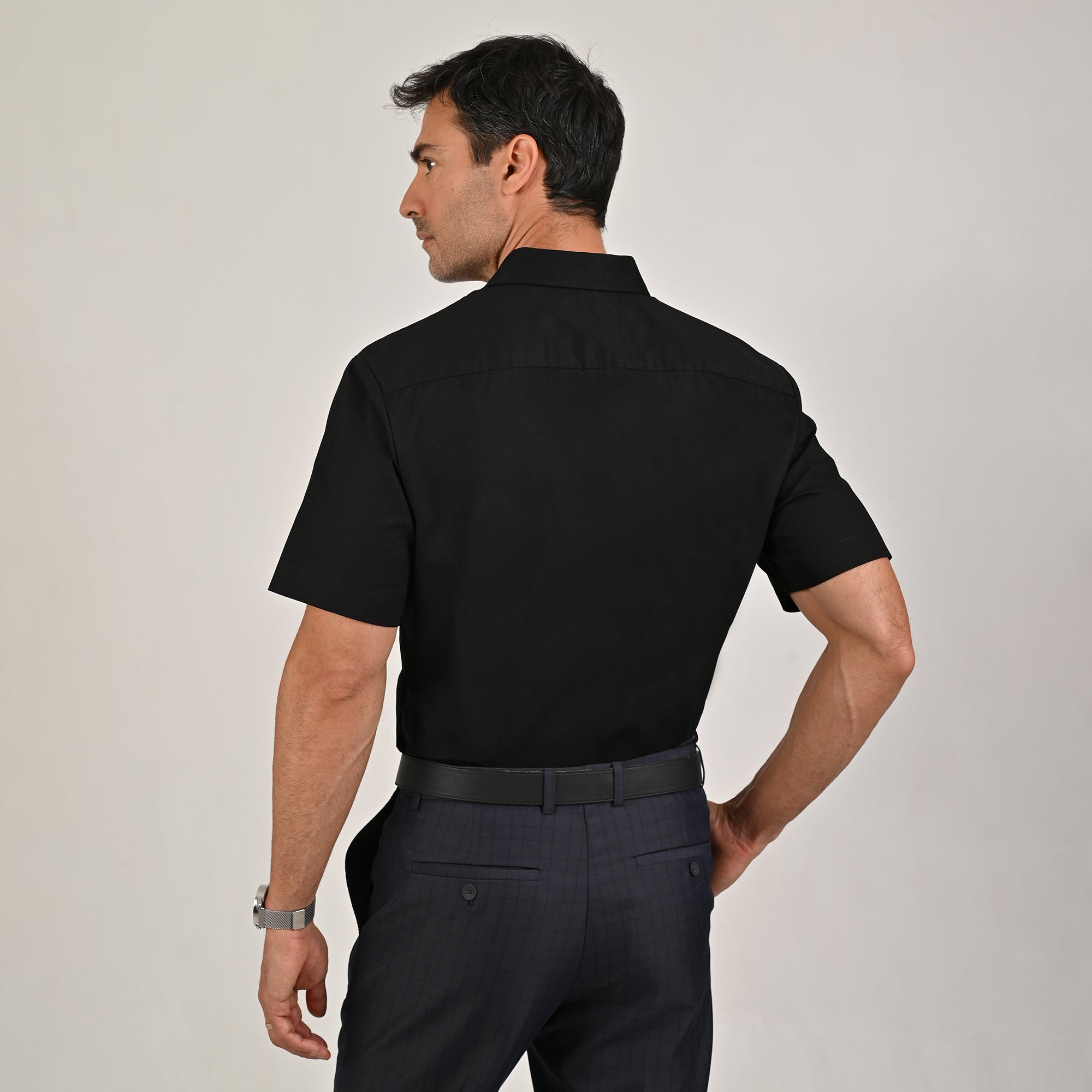 Camisa casual Yale Regular Fit Manga corta 3541 Negro