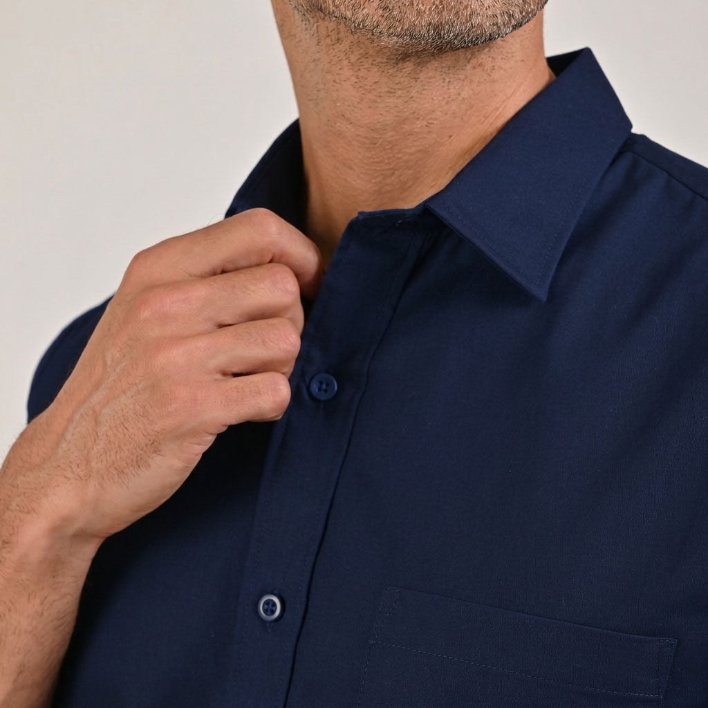 Camisa casual Yale Regular Fit Manga corta 3541 Azul