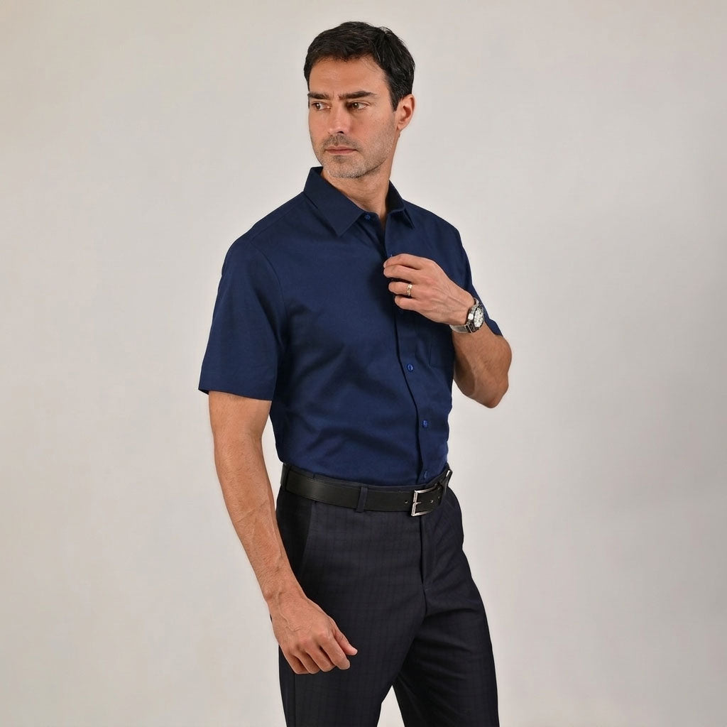 Camisa casual Yale Regular Fit Manga corta 3541 Azul