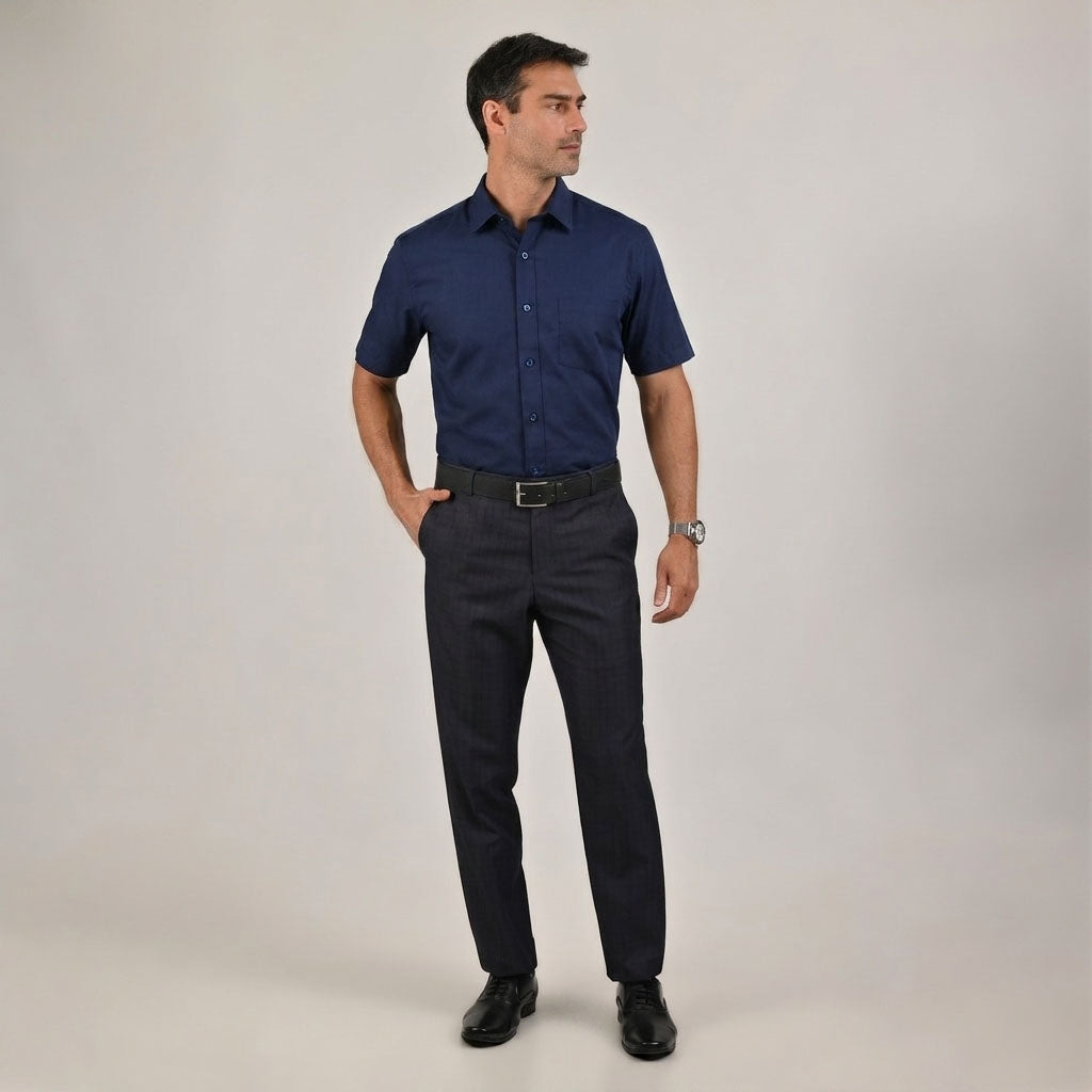 Camisa casual Yale Regular Fit Manga corta 3541 Azul