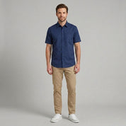 Camisa casual Yale Regular Fit Manga corta 7298 Azul