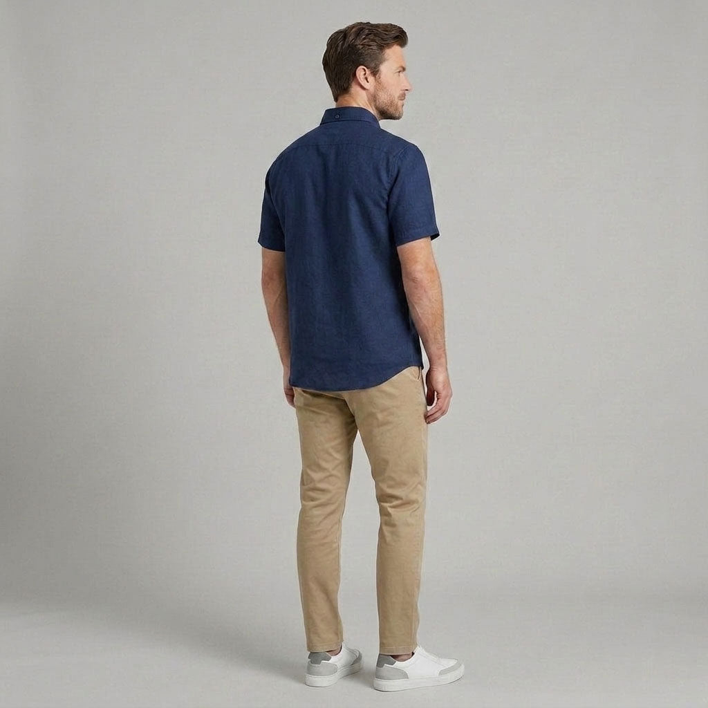 Camisa casual Yale Regular Fit Manga corta 7298 Azul