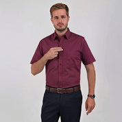 Camisa casual Yale Regular Fit Manga corta 7298 Vino