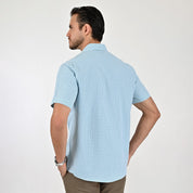 Camisa Yale Para Caballero Manga Corta Regular Fit 2212 Azul Plumbago