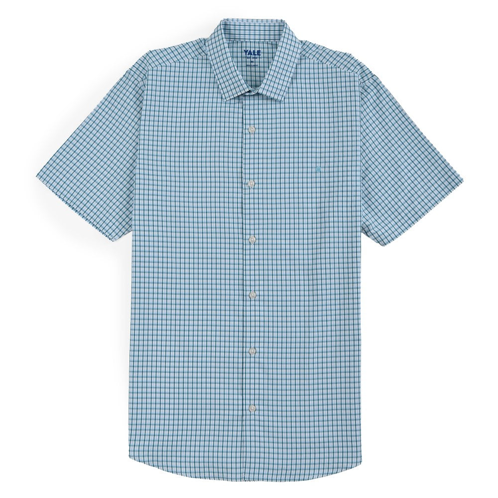 Camisa Yale Para Caballero Manga Corta Regular Fit 2212 Azul Plumbago