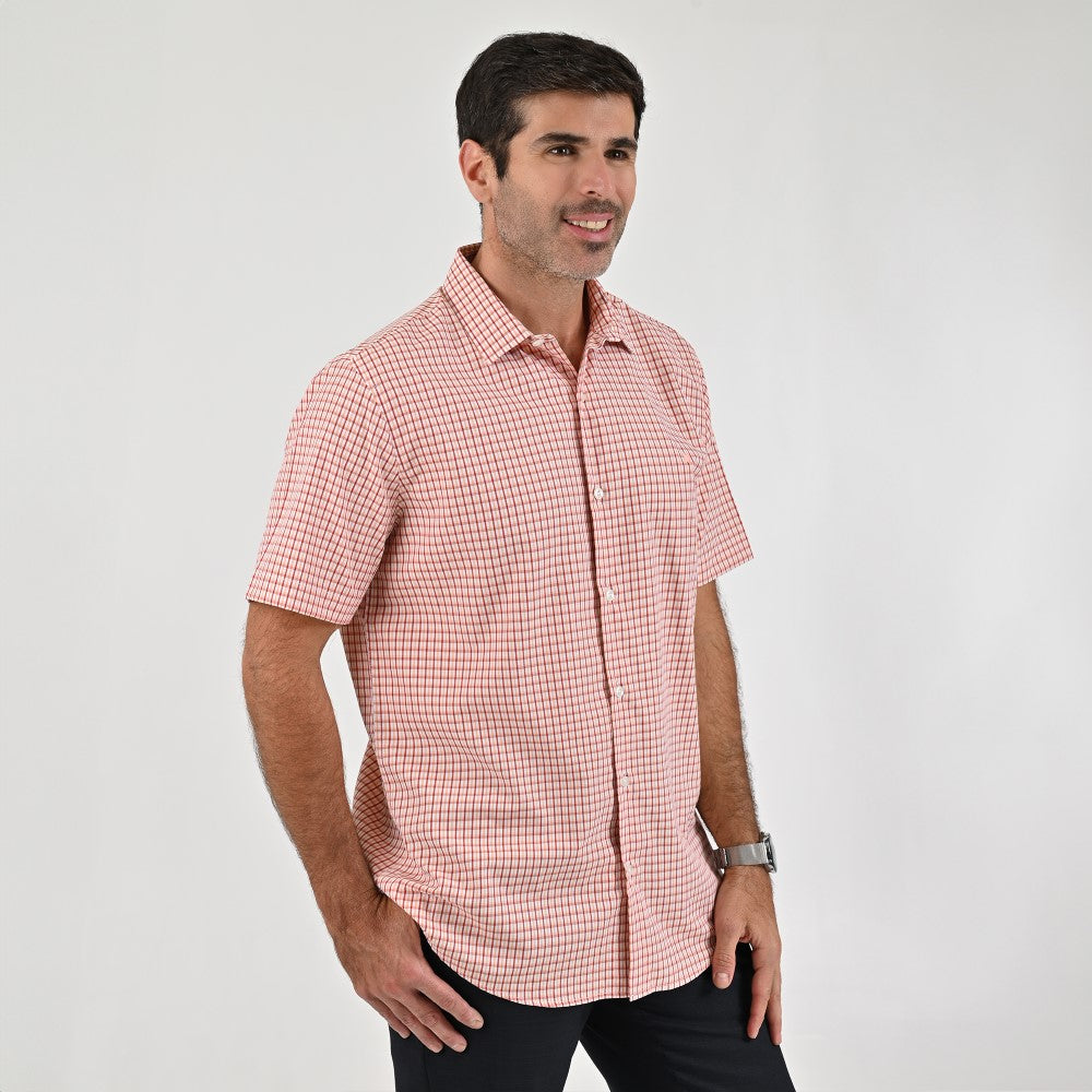 Camisa Yale Para Caballero Manga Corta Regular Fit 2212 Rojo