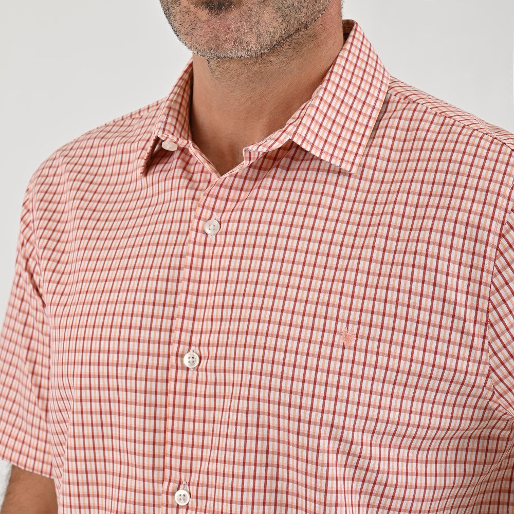 Camisa Yale Para Caballero Manga Corta Regular Fit 2212 Rojo
