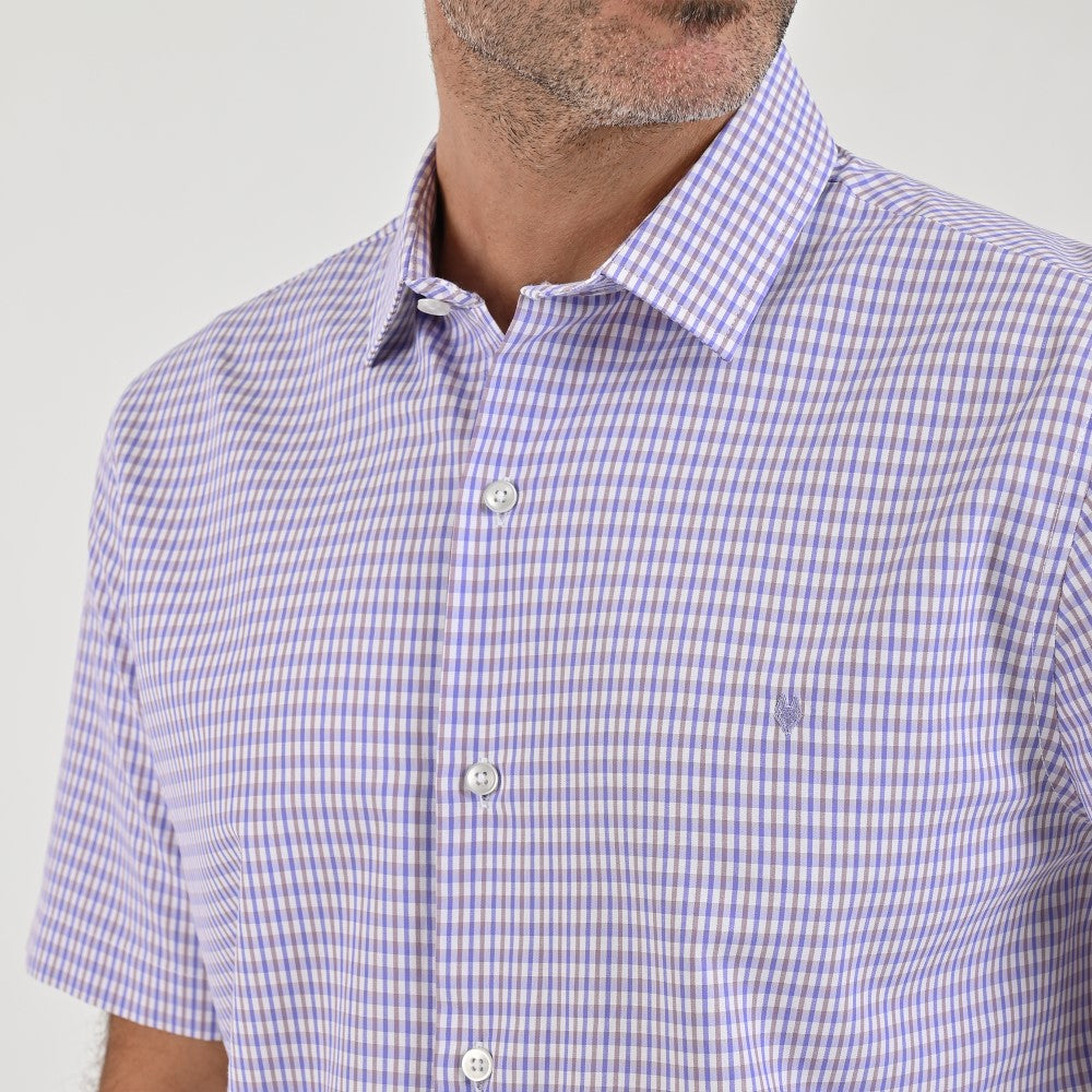 Camisa Yale Para Caballero Manga Corta Regular Fit 2212 Lila