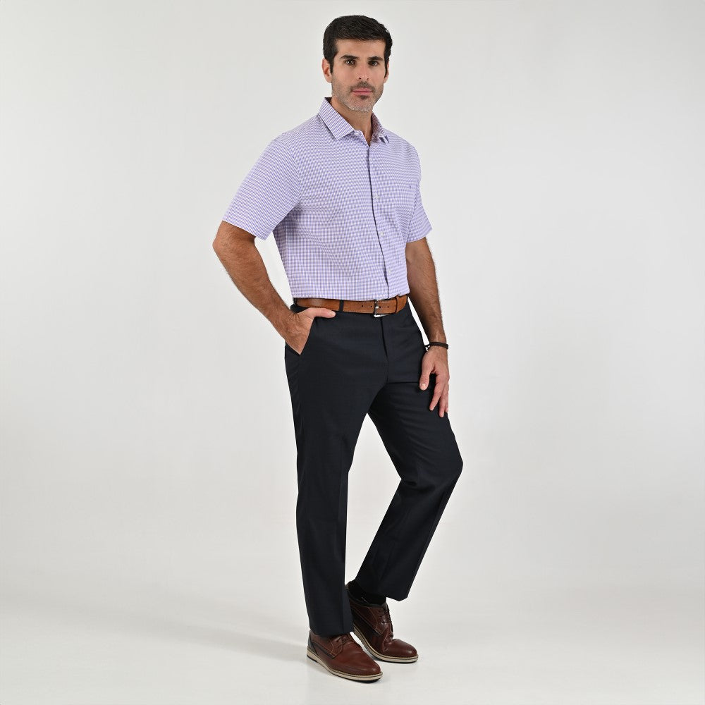 Camisa Yale Para Caballero Manga Corta Regular Fit 2212 Lila
