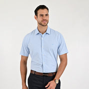 Camisa Yale Para Caballero Manga Corta Regular Fit 2213 Azul