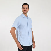 Camisa Yale Para Caballero Manga Corta Regular Fit 2213 Azul