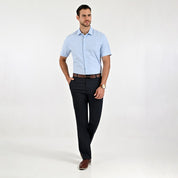 Camisa Yale Para Caballero Manga Corta Regular Fit 2213 Azul