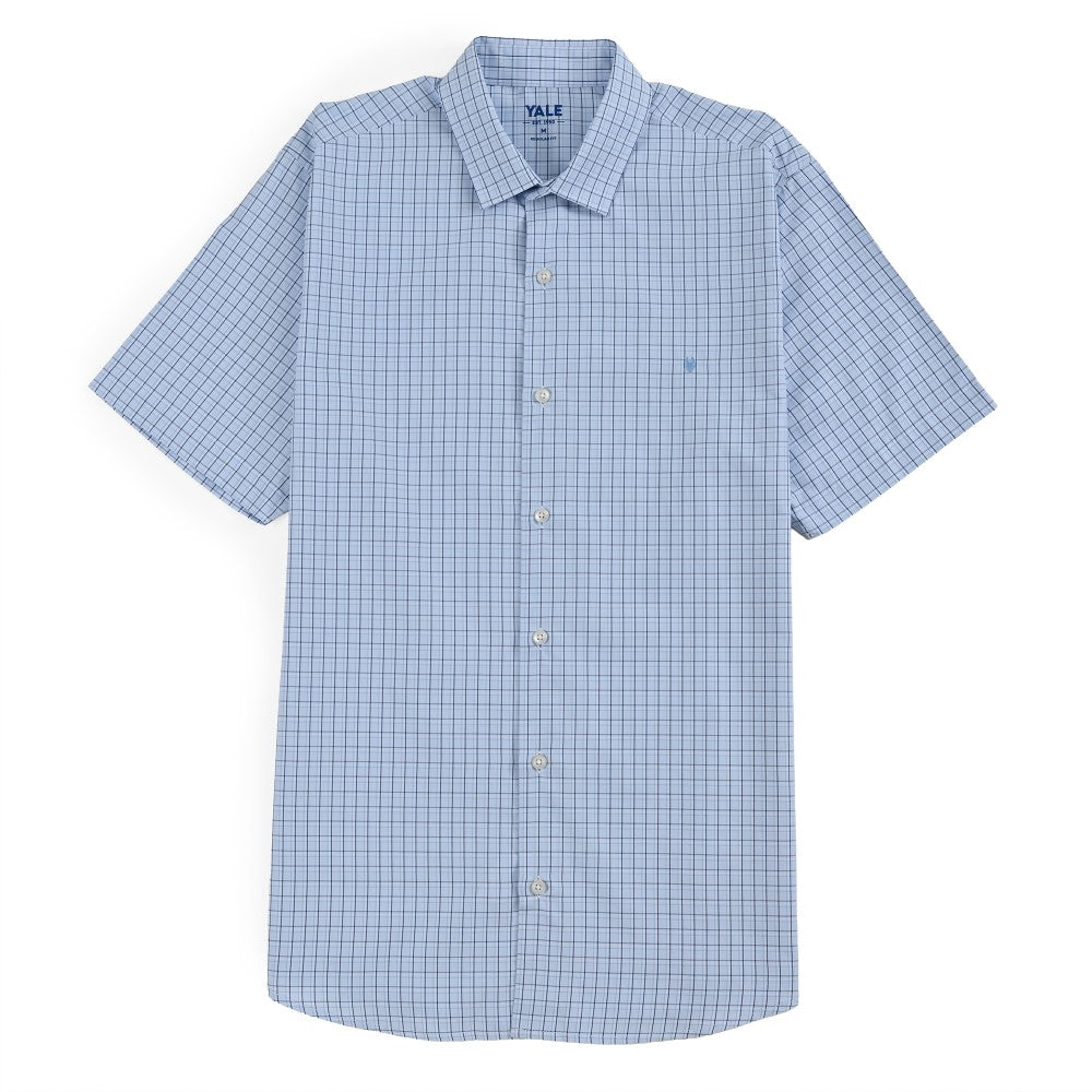 Camisa Yale Para Caballero Manga Corta Regular Fit 2213 Azul