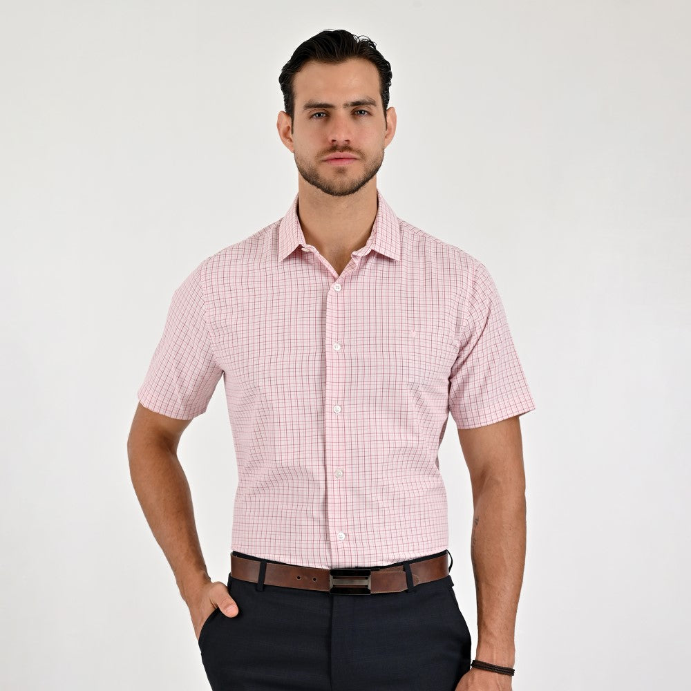 Camisa Yale Para Caballero Manga Corta Regular Fit 2213 Rojo