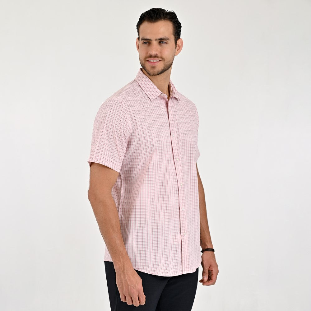 Camisa Yale Para Caballero Manga Corta Regular Fit 2213 Rojo