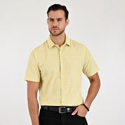 Camisa Yale Para Caballero Manga Corta Regular Fit 2213 Amarillo