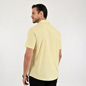 Camisa Yale Para Caballero Manga Corta Regular Fit 2213 Amarillo