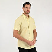 Camisa Yale Para Caballero Manga Corta Regular Fit 2213 Amarillo