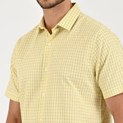 Camisa Yale Para Caballero Manga Corta Regular Fit 2213 Amarillo