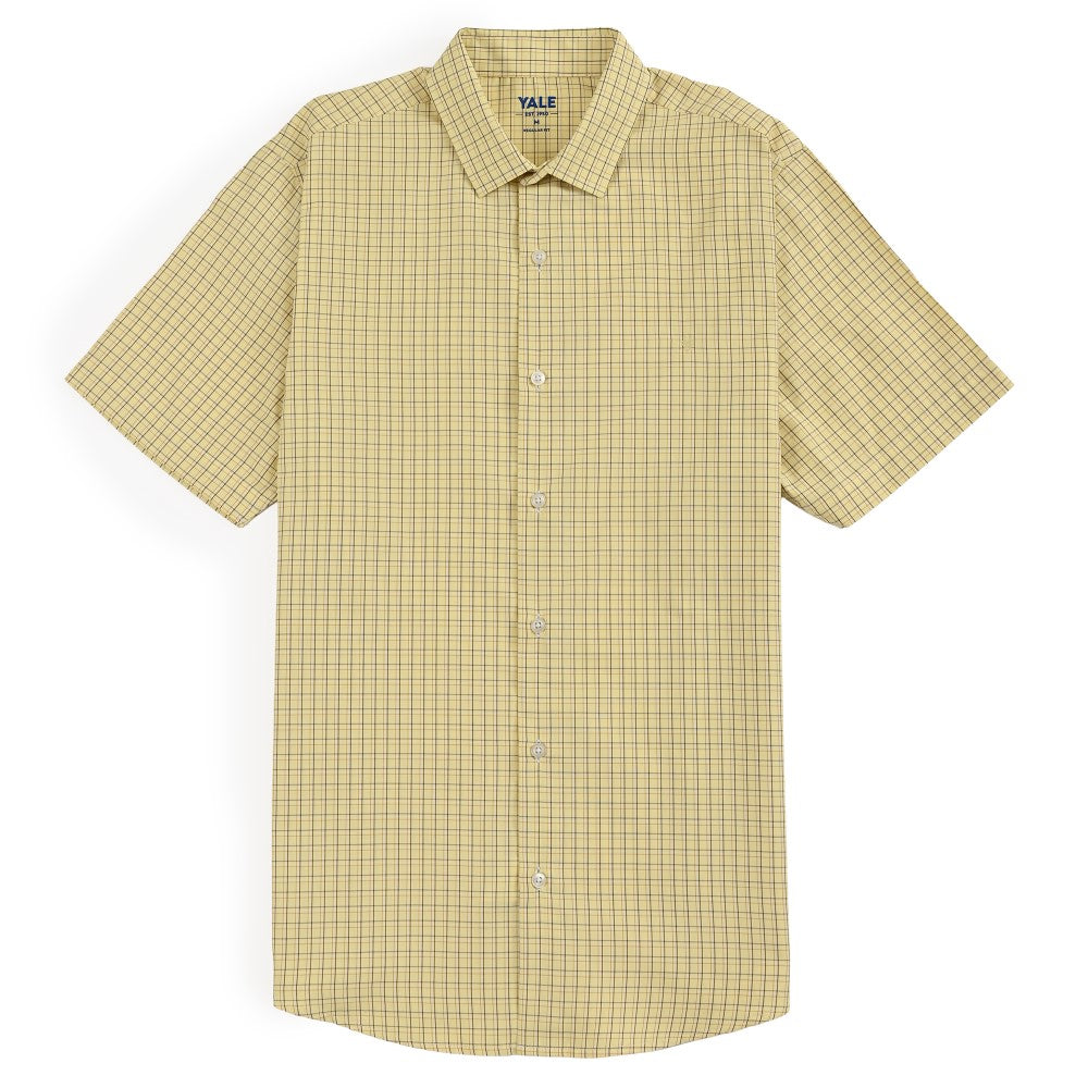 Camisa Yale Para Caballero Manga Corta Regular Fit 2213 Amarillo