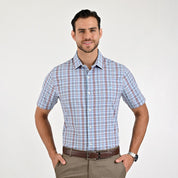 Camisa Yale Para Caballero Manga Corta Regular Fit 2265 Azul