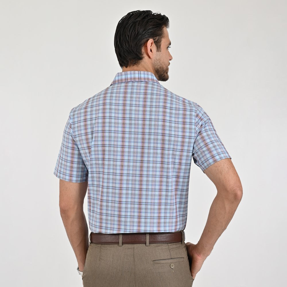 Camisa Yale Para Caballero Manga Corta Regular Fit 2265 Azul