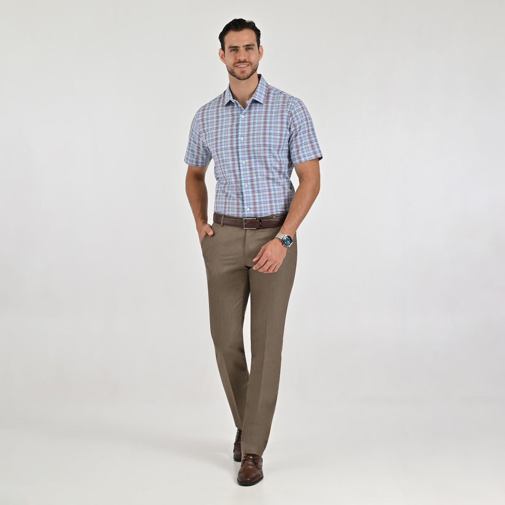 Camisa Yale Para Caballero Manga Corta Regular Fit 2265 Azul
