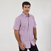 Camisa Yale Para Caballero Manga Corta Regular Fit 2265 Coral