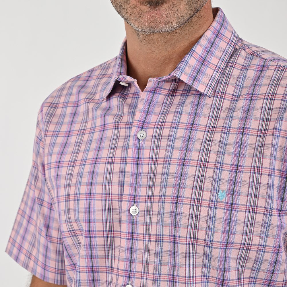 Camisa Yale Para Caballero Manga Corta Regular Fit 2265 Coral