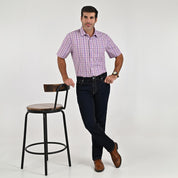 Camisa Yale Para Caballero Manga Corta Regular Fit 2265 Coral