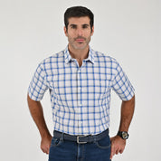 Camisa Yale Para Caballero Manga Corta Regular Fit 2588 Gris Acero