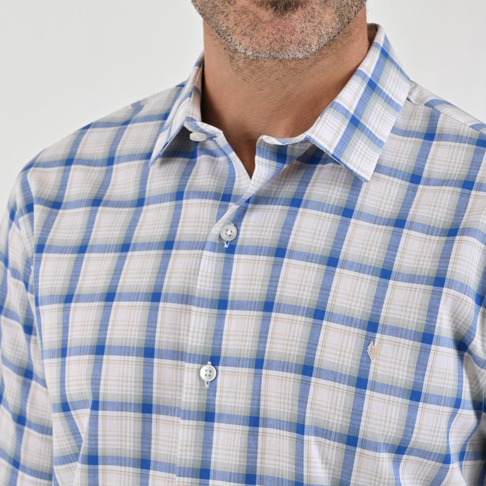 Camisa Yale Para Caballero Manga Corta Regular Fit 2588 Gris Acero