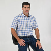 Camisa Yale Para Caballero Manga Corta Regular Fit 2588 Gris Acero