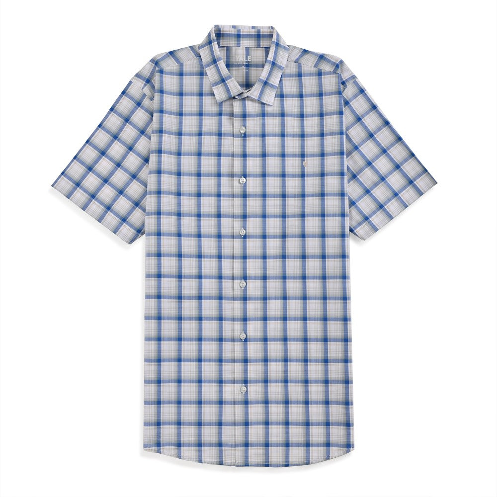 Camisa Yale Para Caballero Manga Corta Regular Fit 2588 Gris Acero