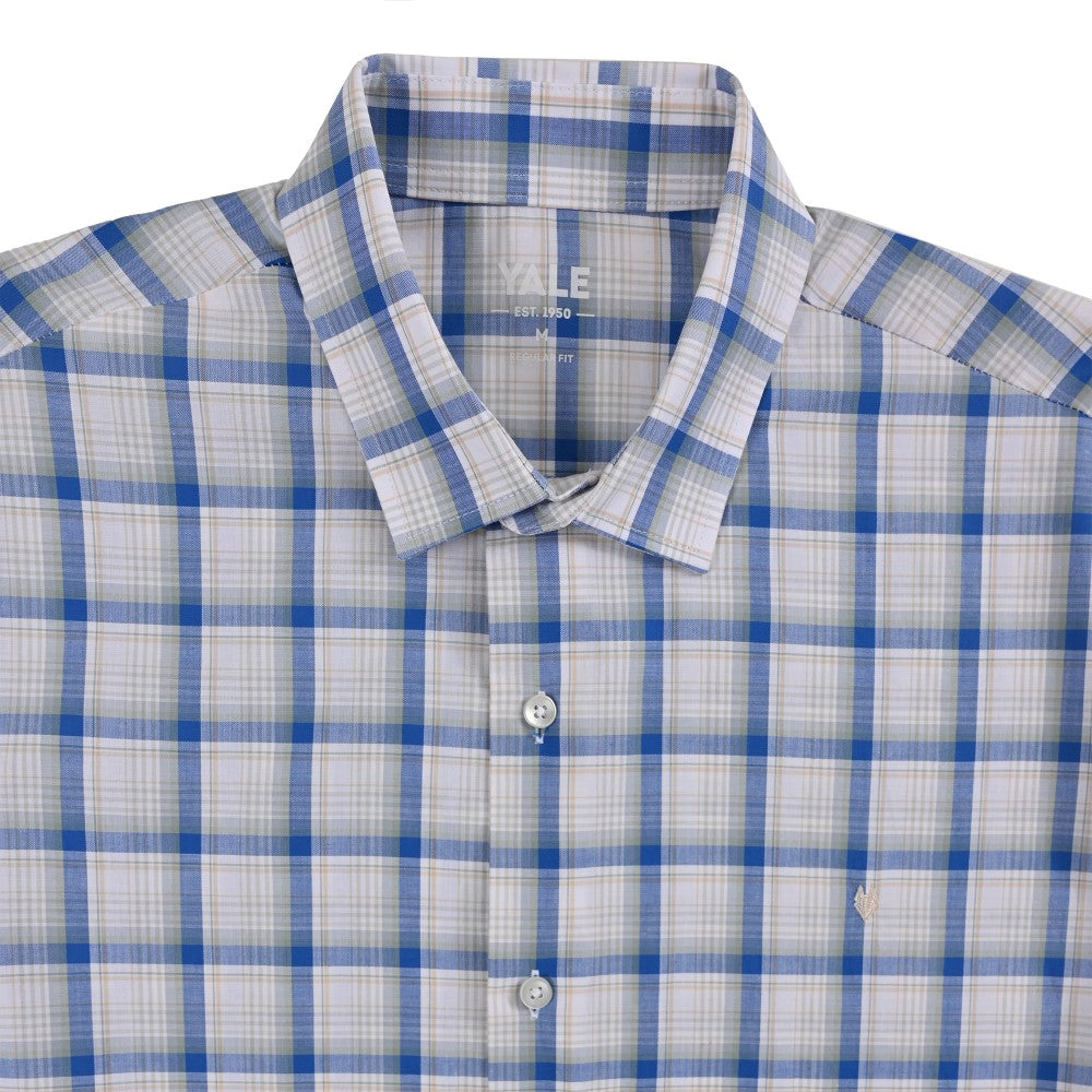 Camisa Yale Para Caballero Manga Corta Regular Fit 2588 Gris Acero