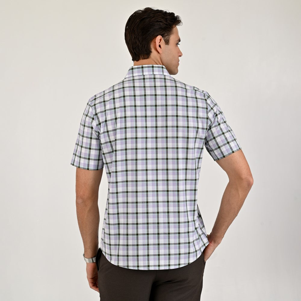 Camisa Yale Para Caballero Manga Corta Regular Fit 2588 Morado