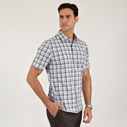 Camisa Yale Para Caballero Manga Corta Regular Fit 2588 Morado