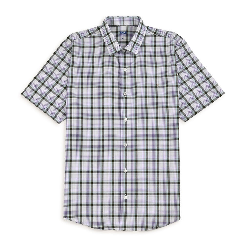 Camisa Yale Para Caballero Manga Corta Regular Fit 2588 Morado